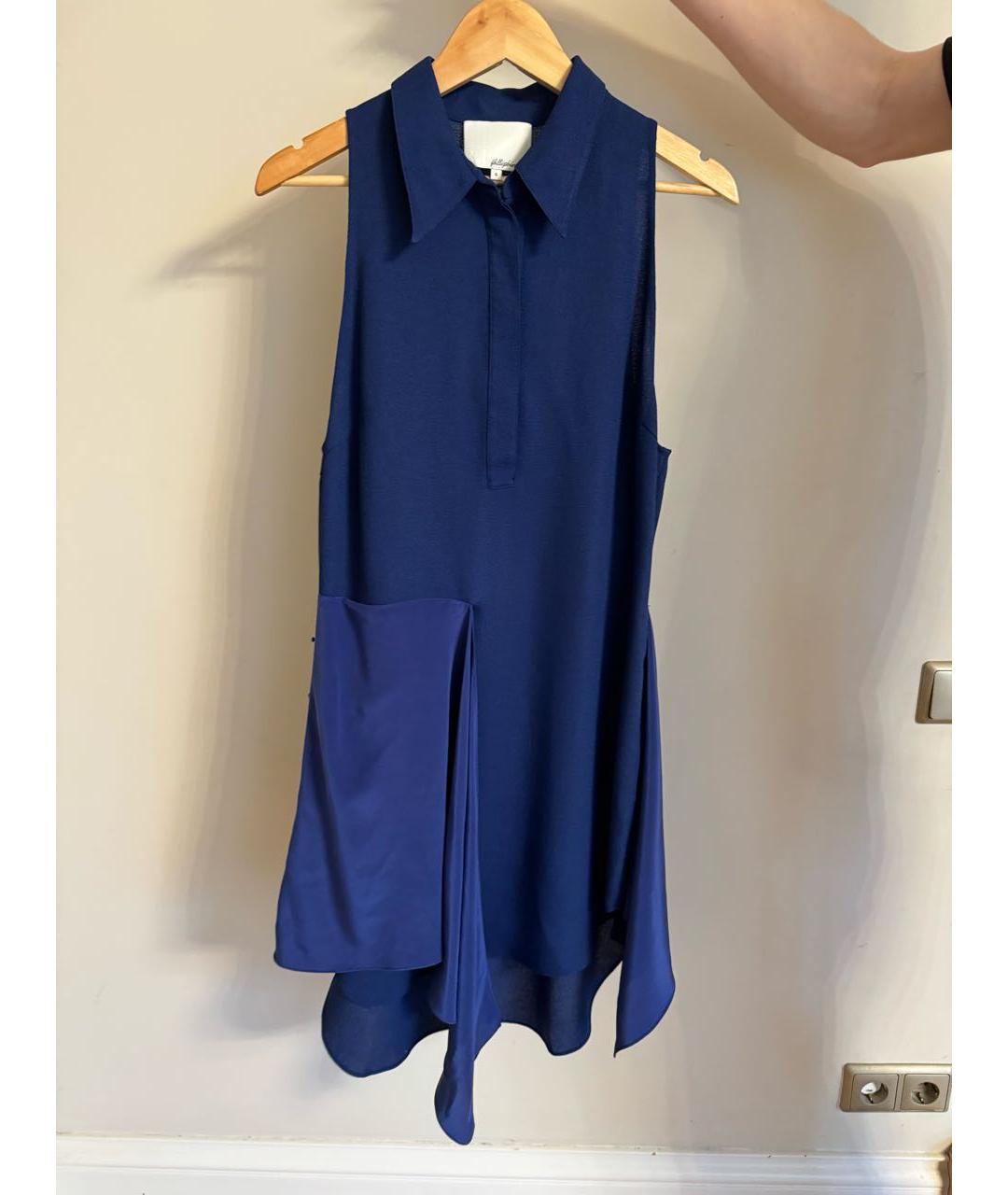 3.1 PHILLIP LIM Синее полиэстеровое платье, фото 3