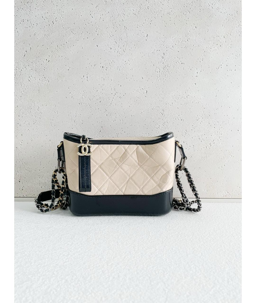 CHANEL Бежевая кожаная сумка через плечо, фото 6