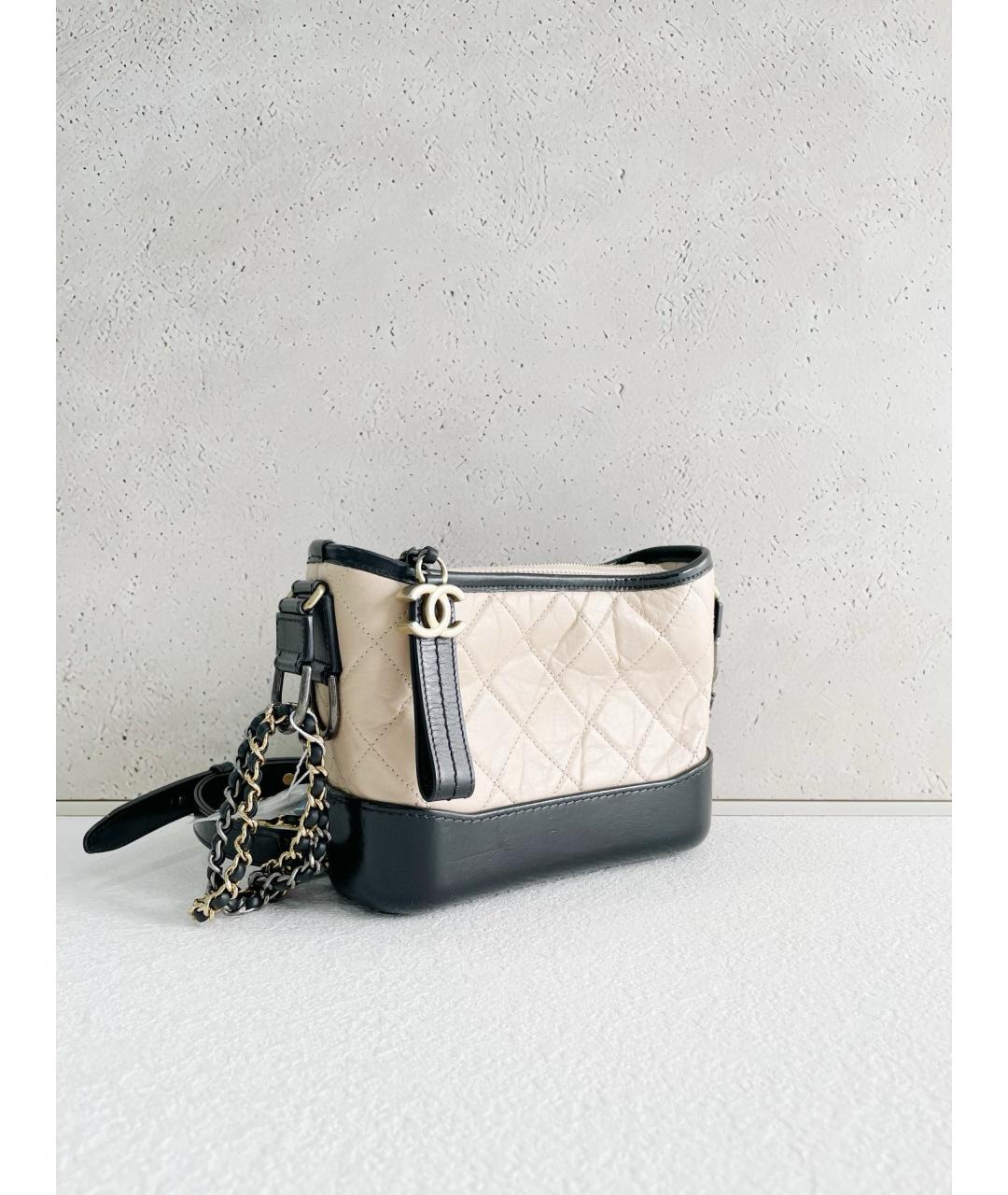 CHANEL Бежевая кожаная сумка через плечо, фото 3