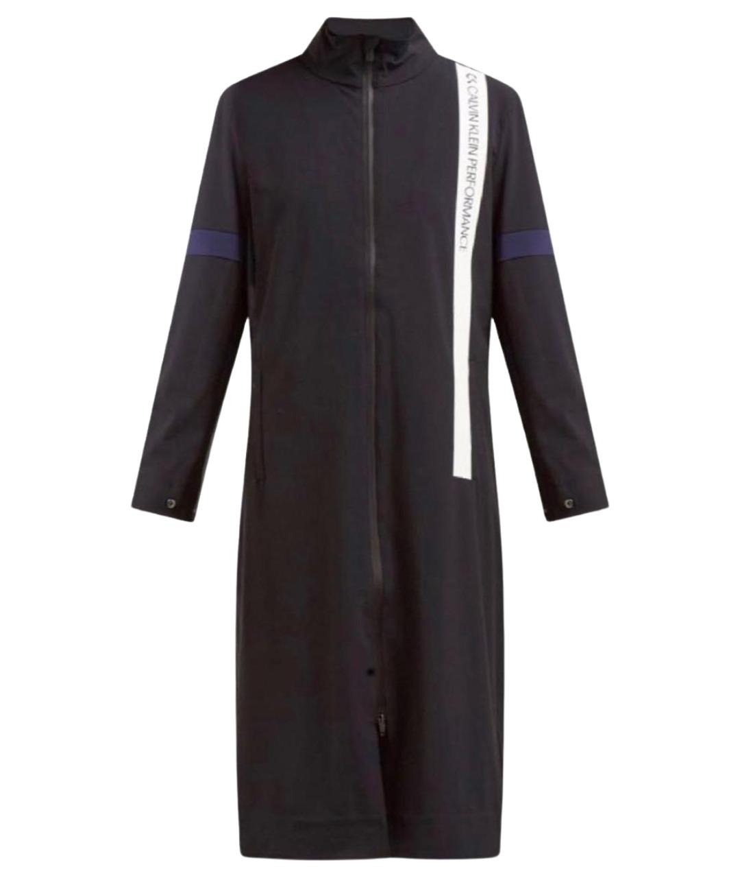 CALVIN KLEIN Черный полиэстеровый тренч/плащ, фото 1