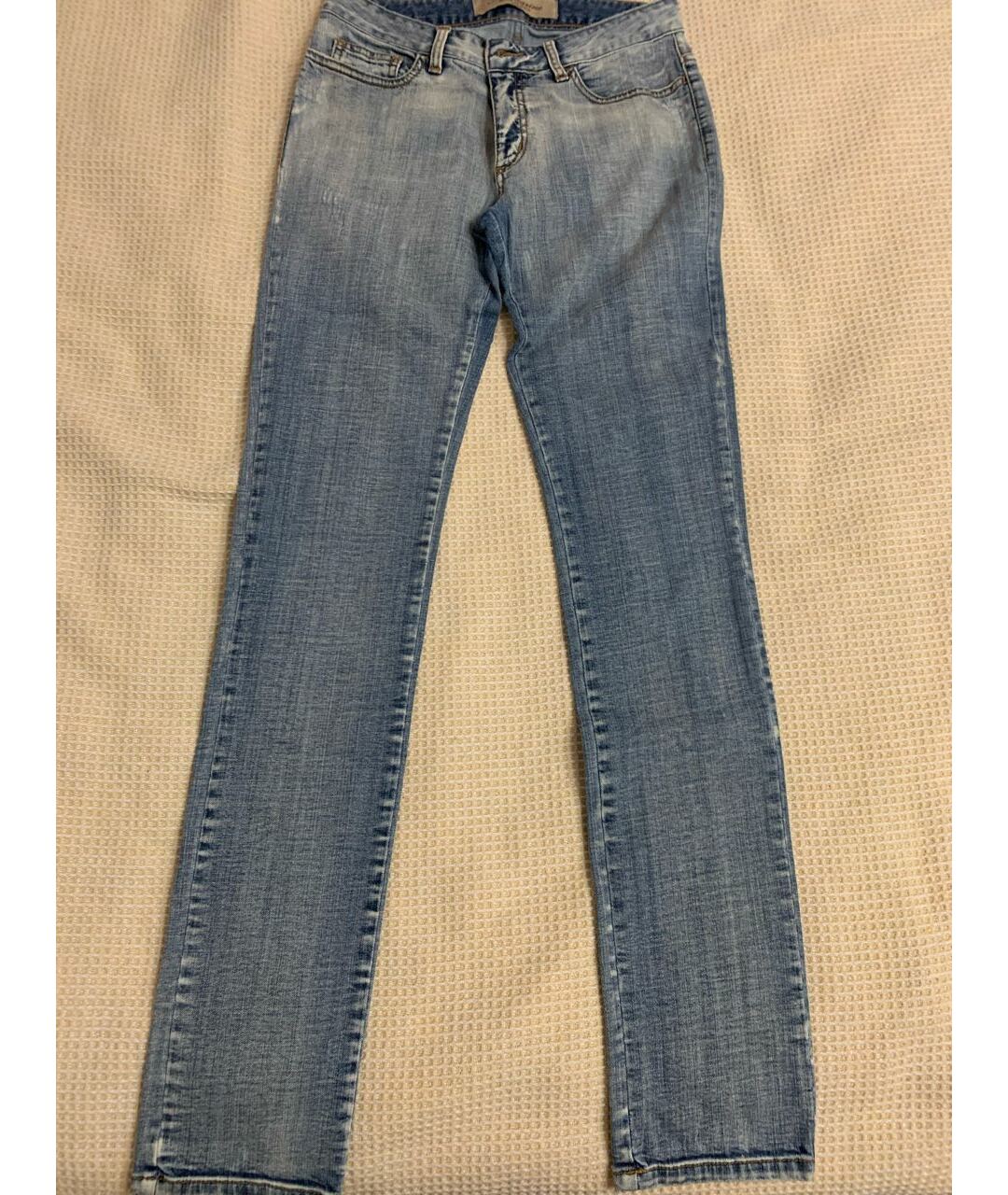 BLUMARINE Голубые хлопко-эластановые джинсы слим, фото 7