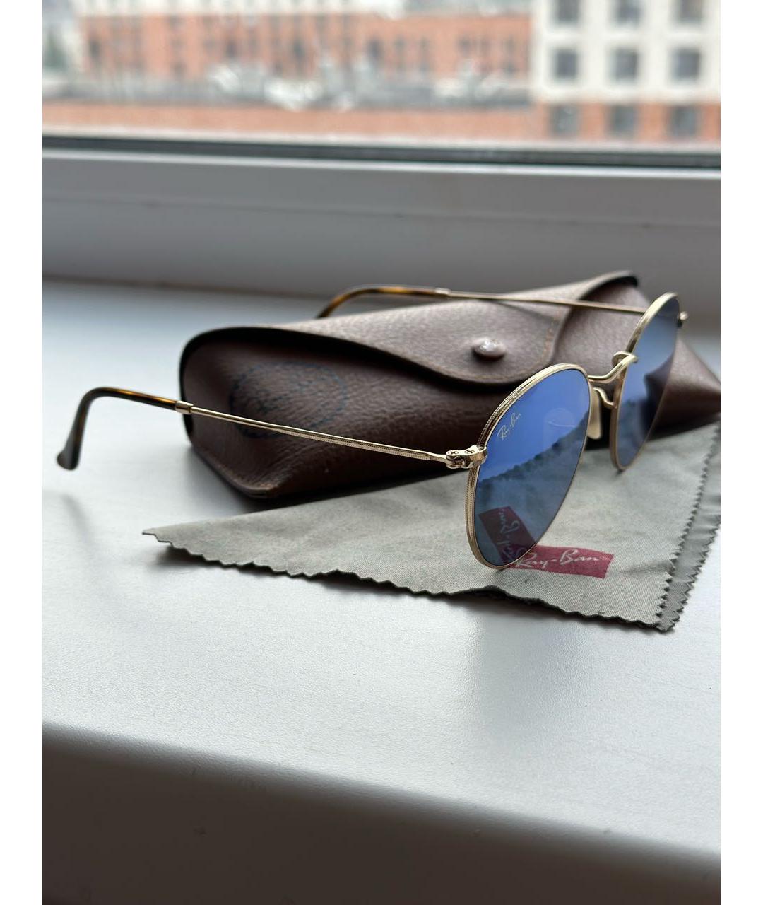 RAY BAN Голубые металлические солнцезащитные очки, фото 3