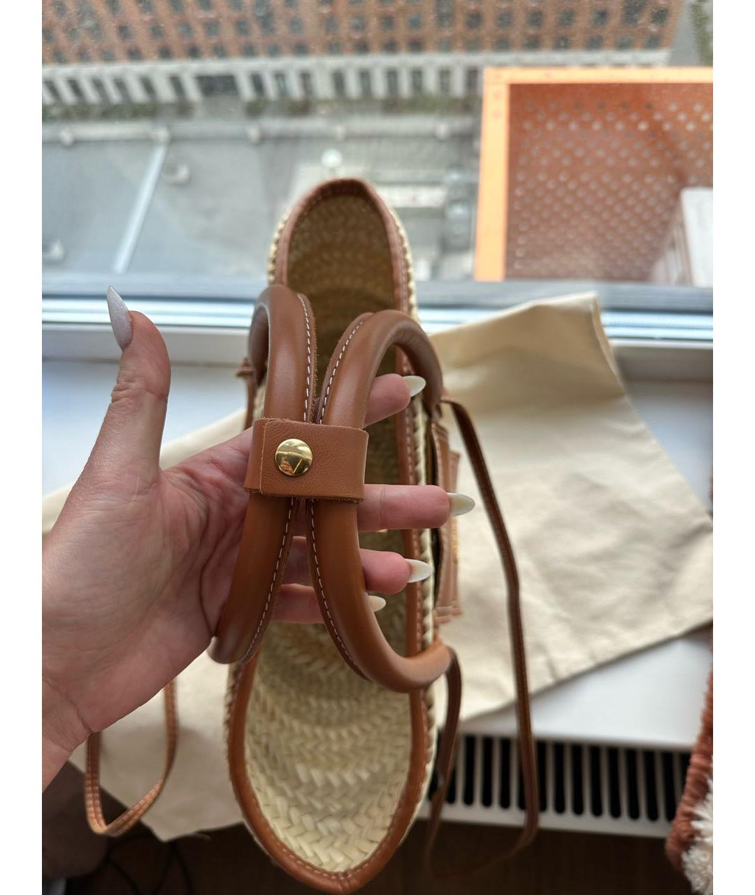 JACQUEMUS Бежевая пелетеная пляжная сумка, фото 3