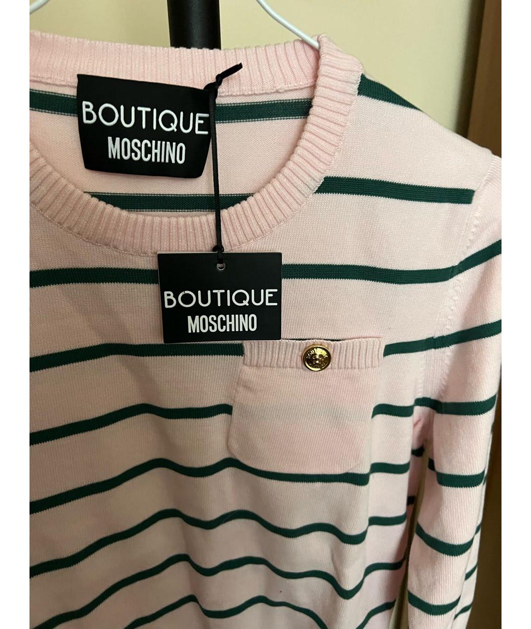 BOUTIQUE MOSCHINO Розовый хлопковый джемпер / свитер, фото 3