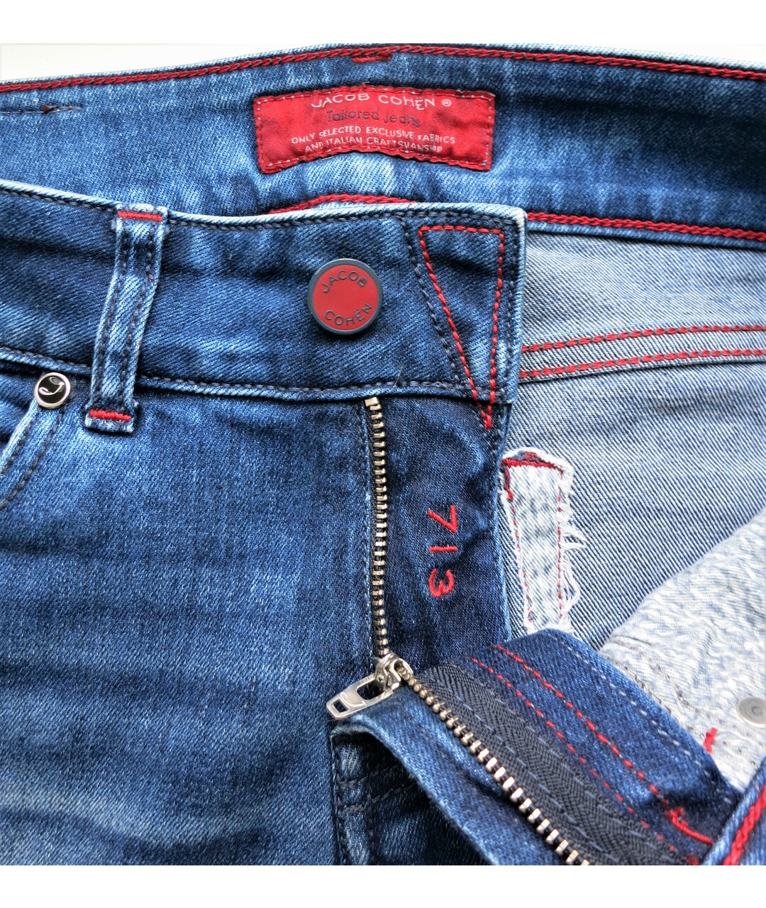 JACOB COHEN Синие хлопко-эластановые джинсы слим, фото 4