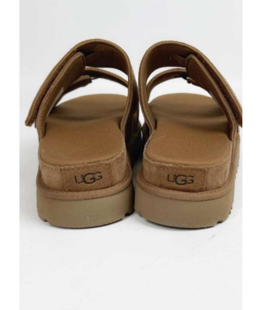 UGG AUSTRALIA Коричневые замшевые шлепанцы, фото 3