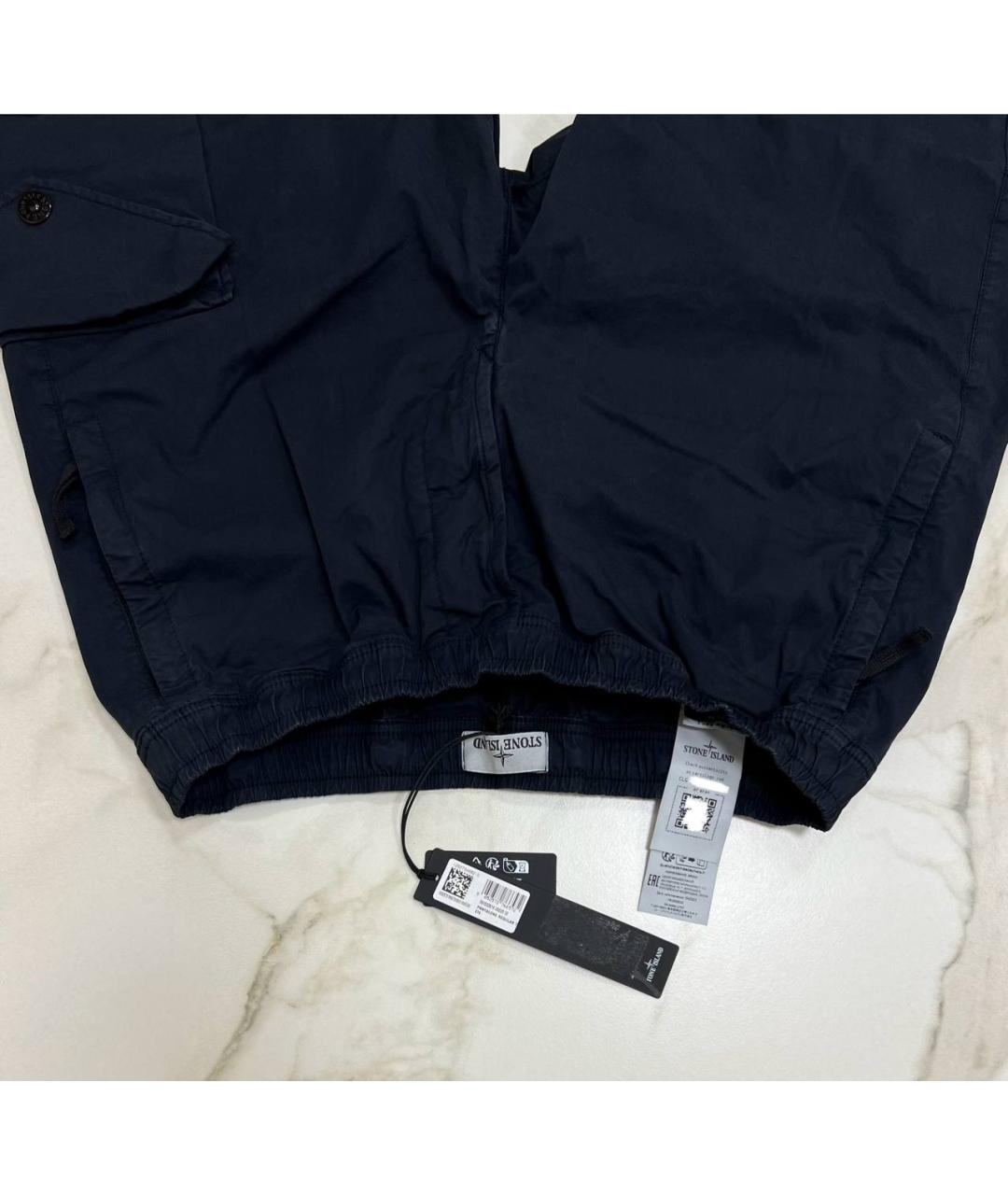 STONE ISLAND Темно-синие повседневные брюки, фото 3