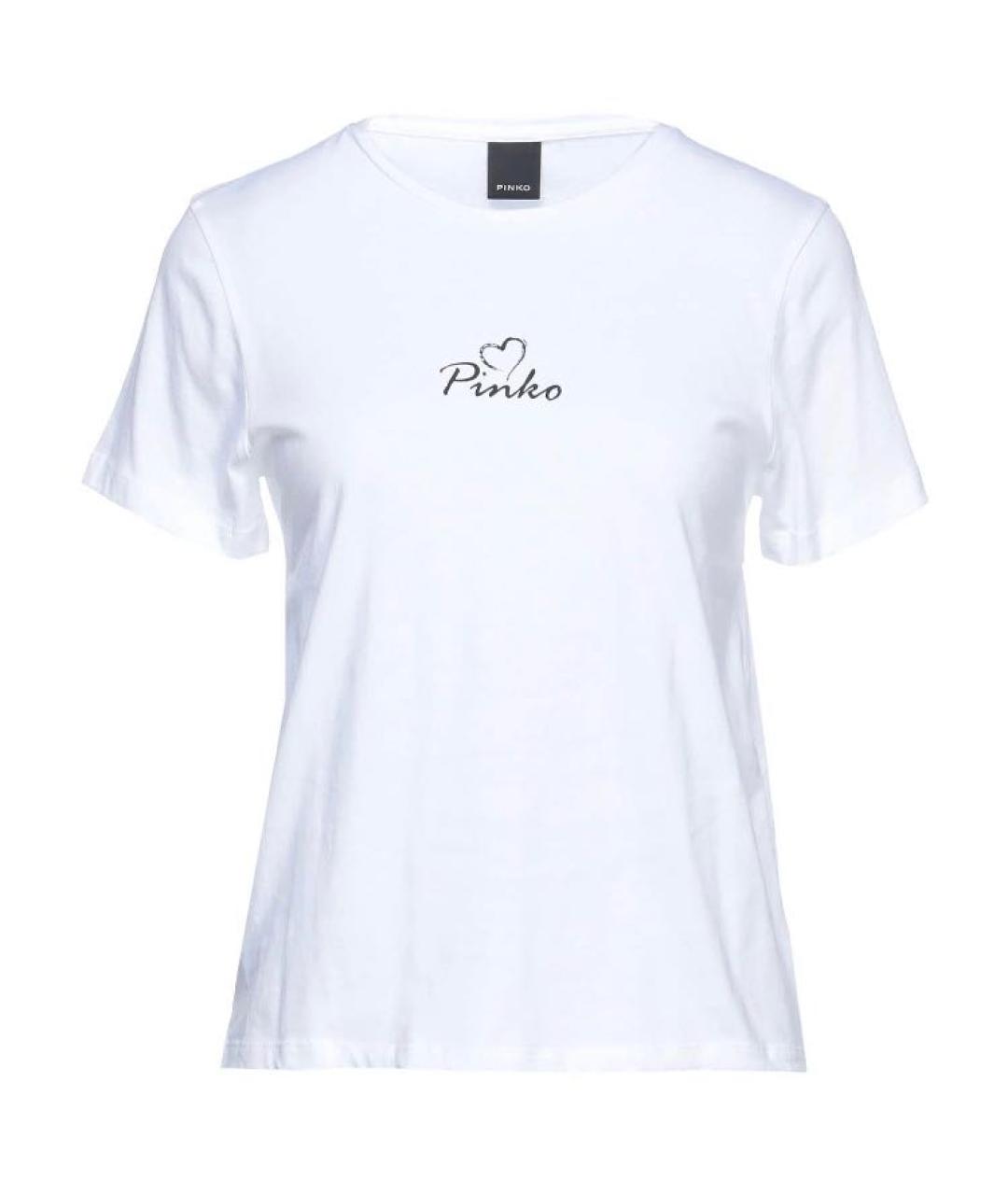 PINKO Белая хлопковая футболка, фото 1