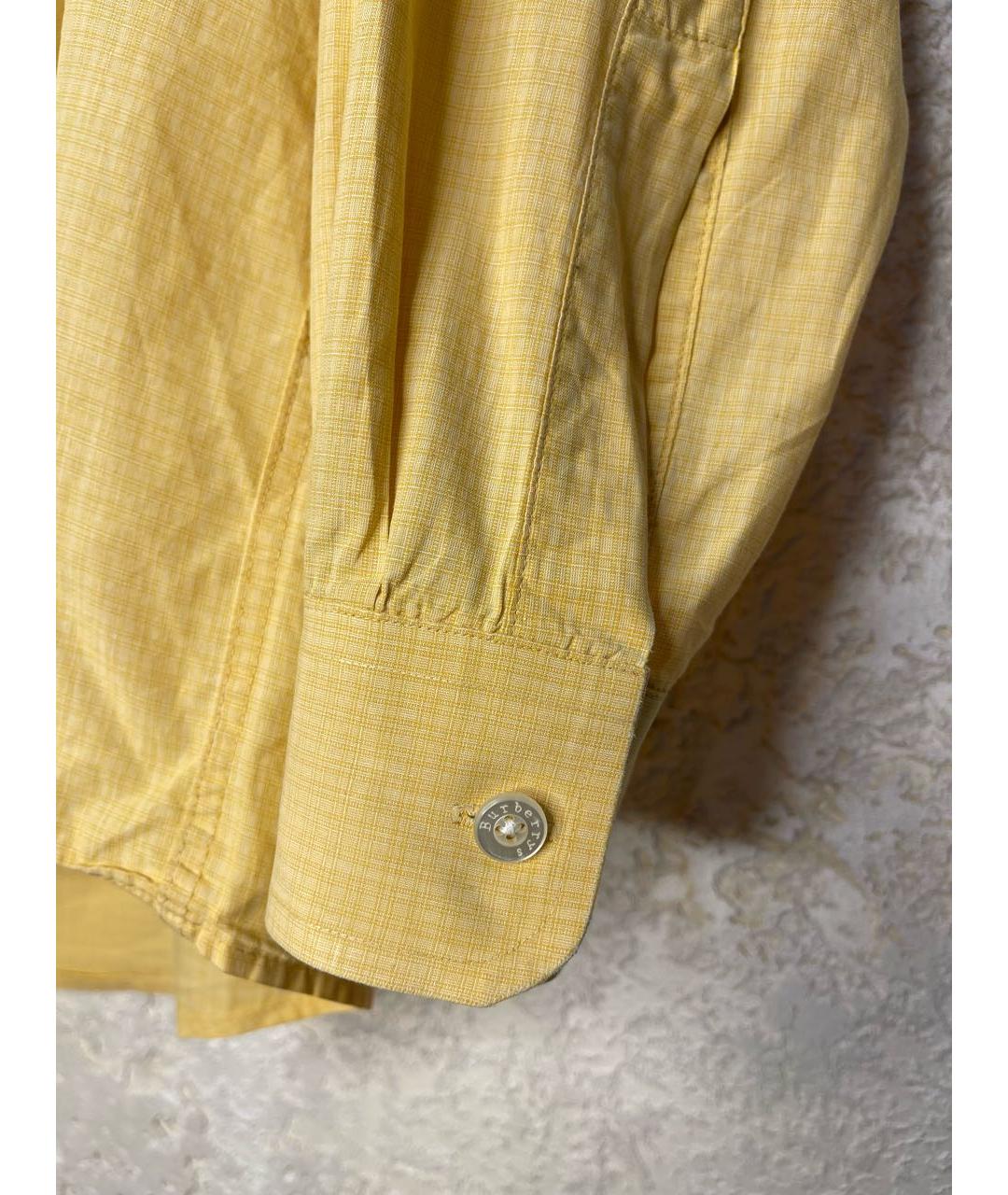 BURBERRY Желтая хлопковая кэжуал рубашка, фото 4