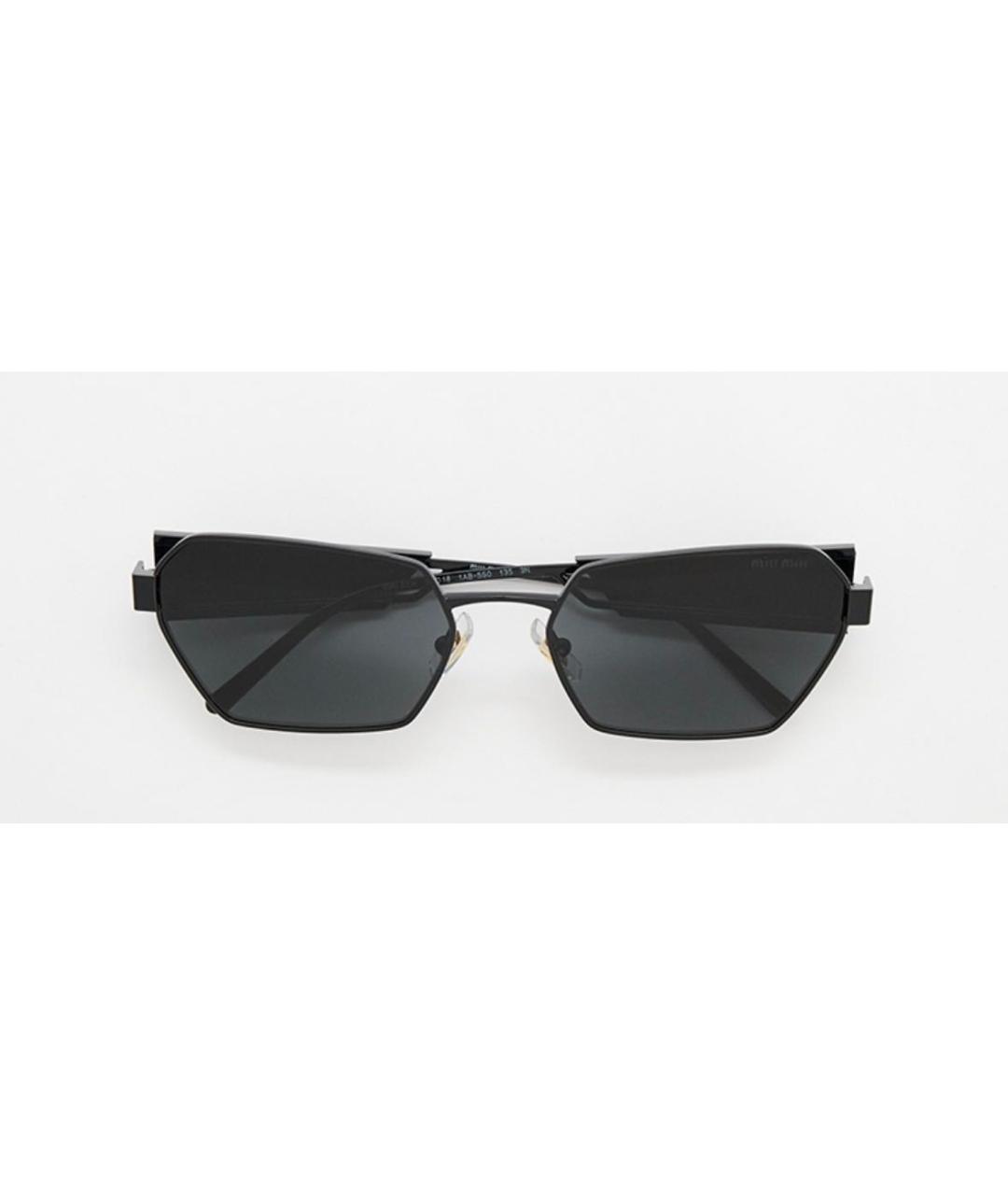 MIU MIU Черные металлические солнцезащитные очки, фото 7