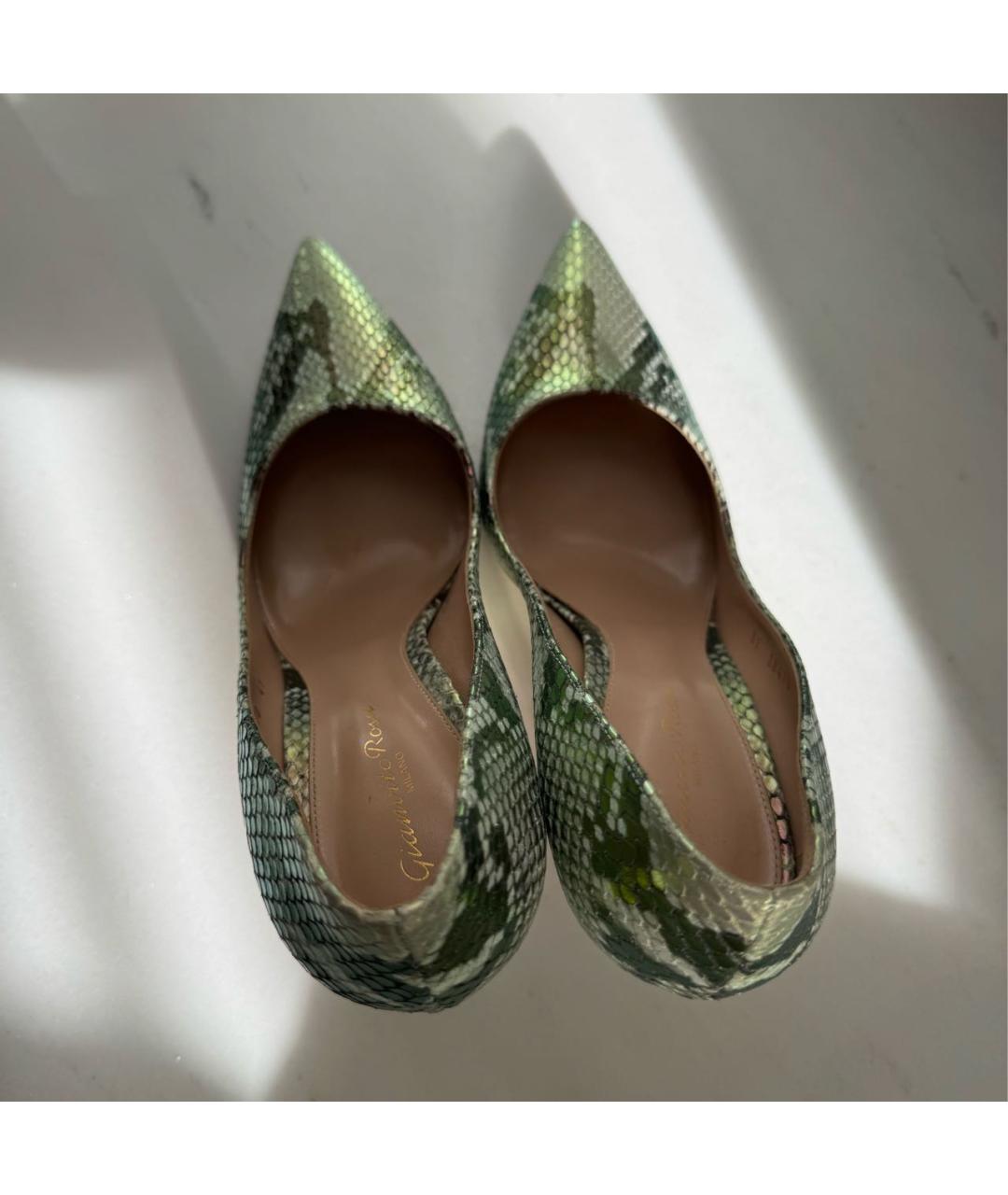 GIANVITO ROSSI Салатовые туфли из экзотической кожи, фото 5