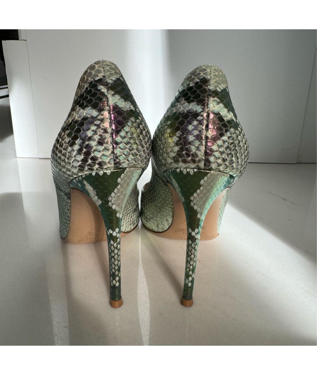 GIANVITO ROSSI Салатовые туфли из экзотической кожи, фото 4