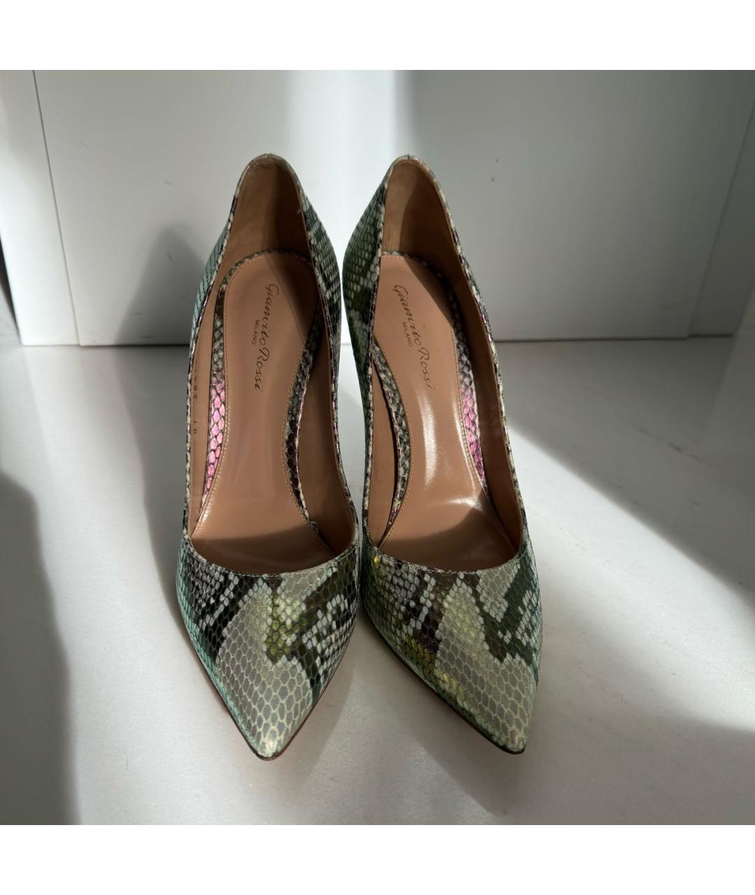 GIANVITO ROSSI Салатовые туфли из экзотической кожи, фото 3