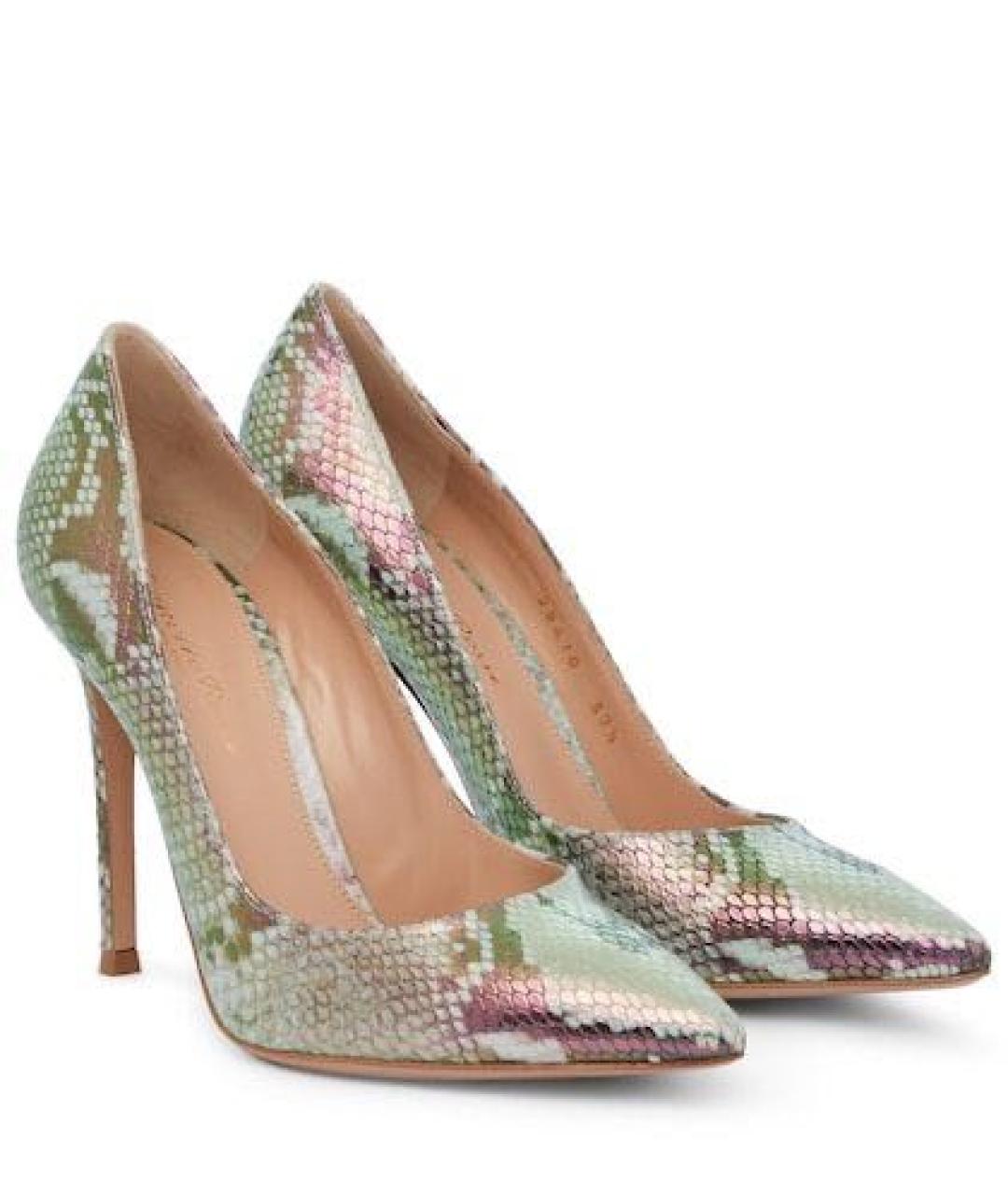 GIANVITO ROSSI Салатовые туфли из экзотической кожи, фото 2