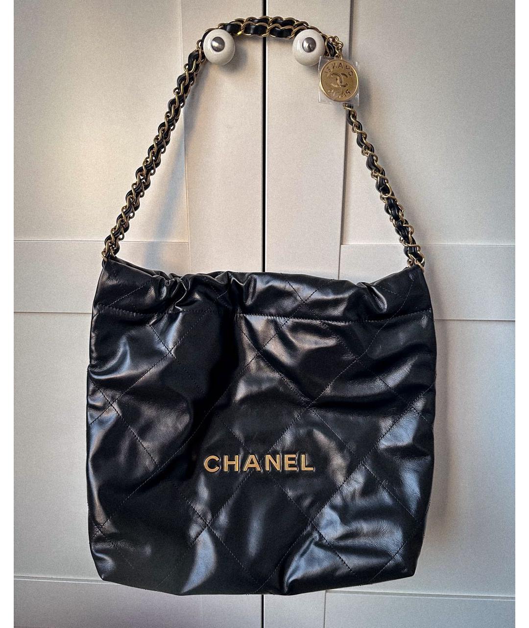 CHANEL PRE-OWNED Черная кожаная сумка тоут, фото 9