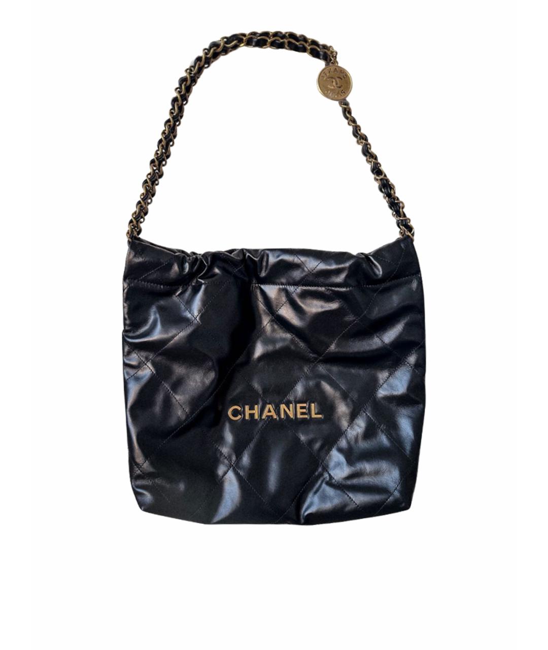 CHANEL PRE-OWNED Черная кожаная сумка тоут, фото 1