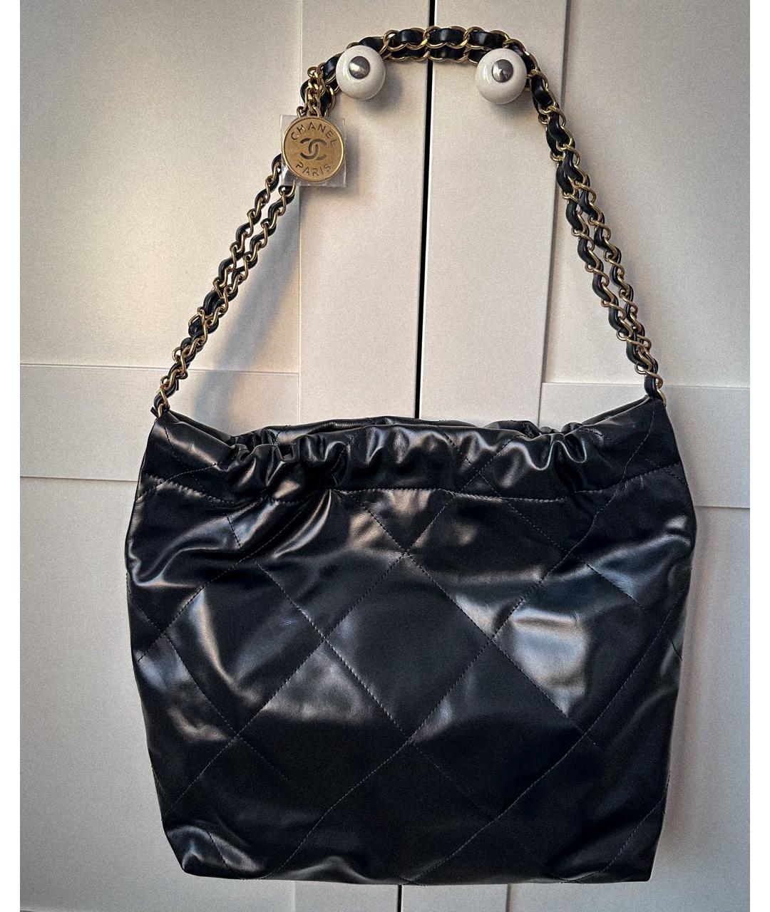 CHANEL PRE-OWNED Черная кожаная сумка тоут, фото 3