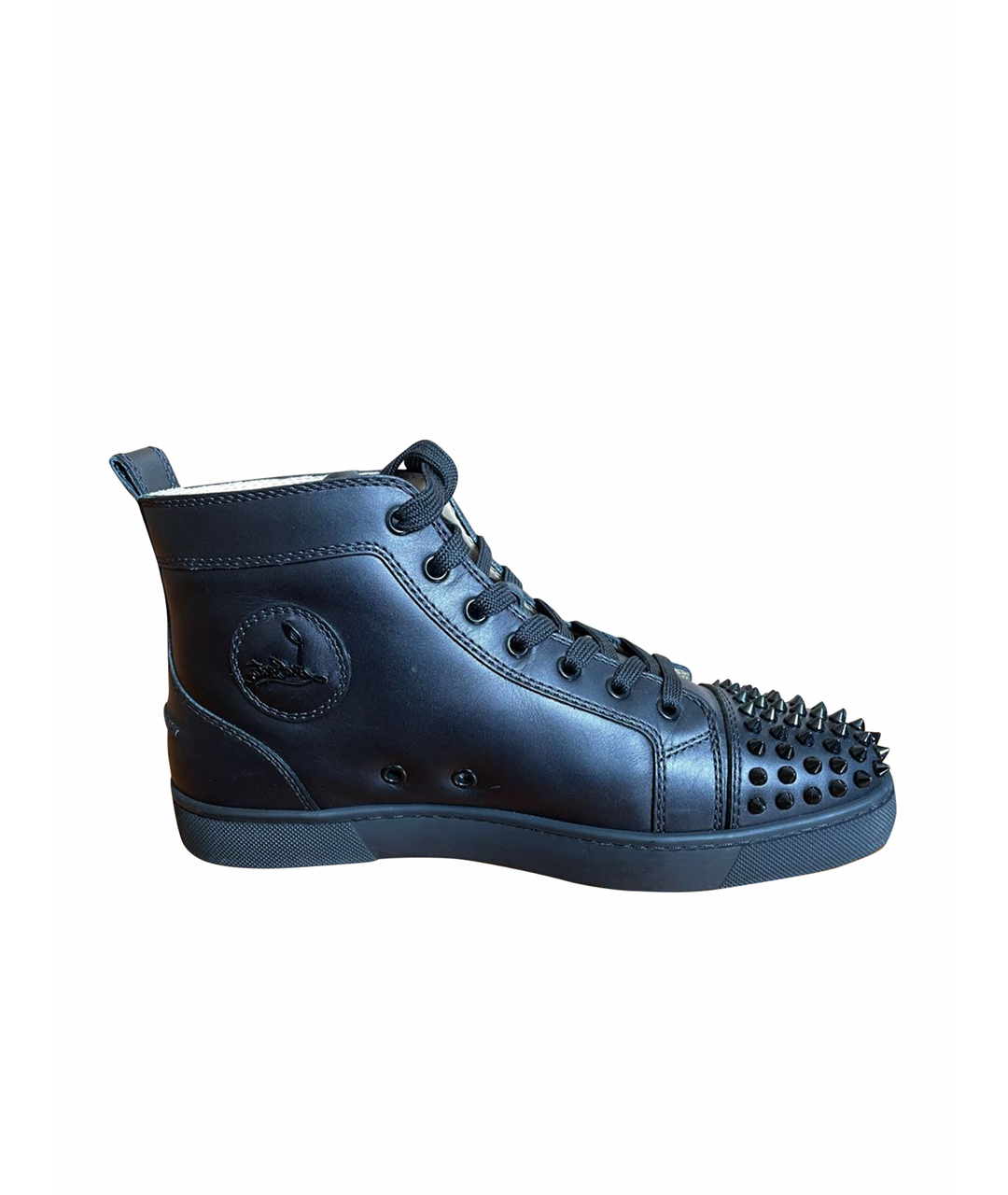CHRISTIAN LOUBOUTIN Черные кожаные высокие ботинки, фото 1