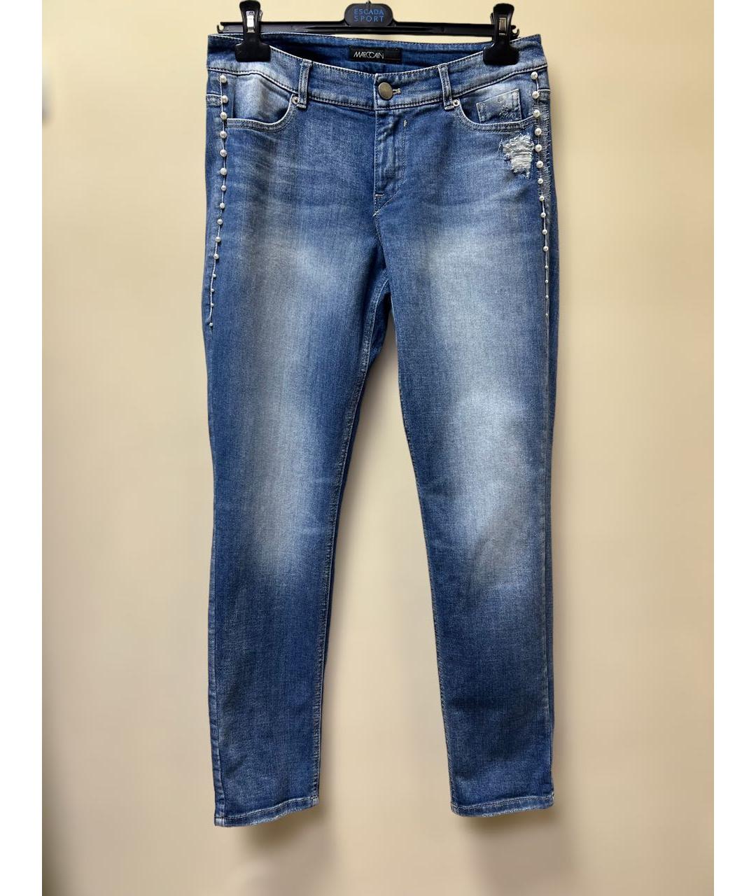 MARC CAIN Голубые хлопковые джинсы слим, фото 8