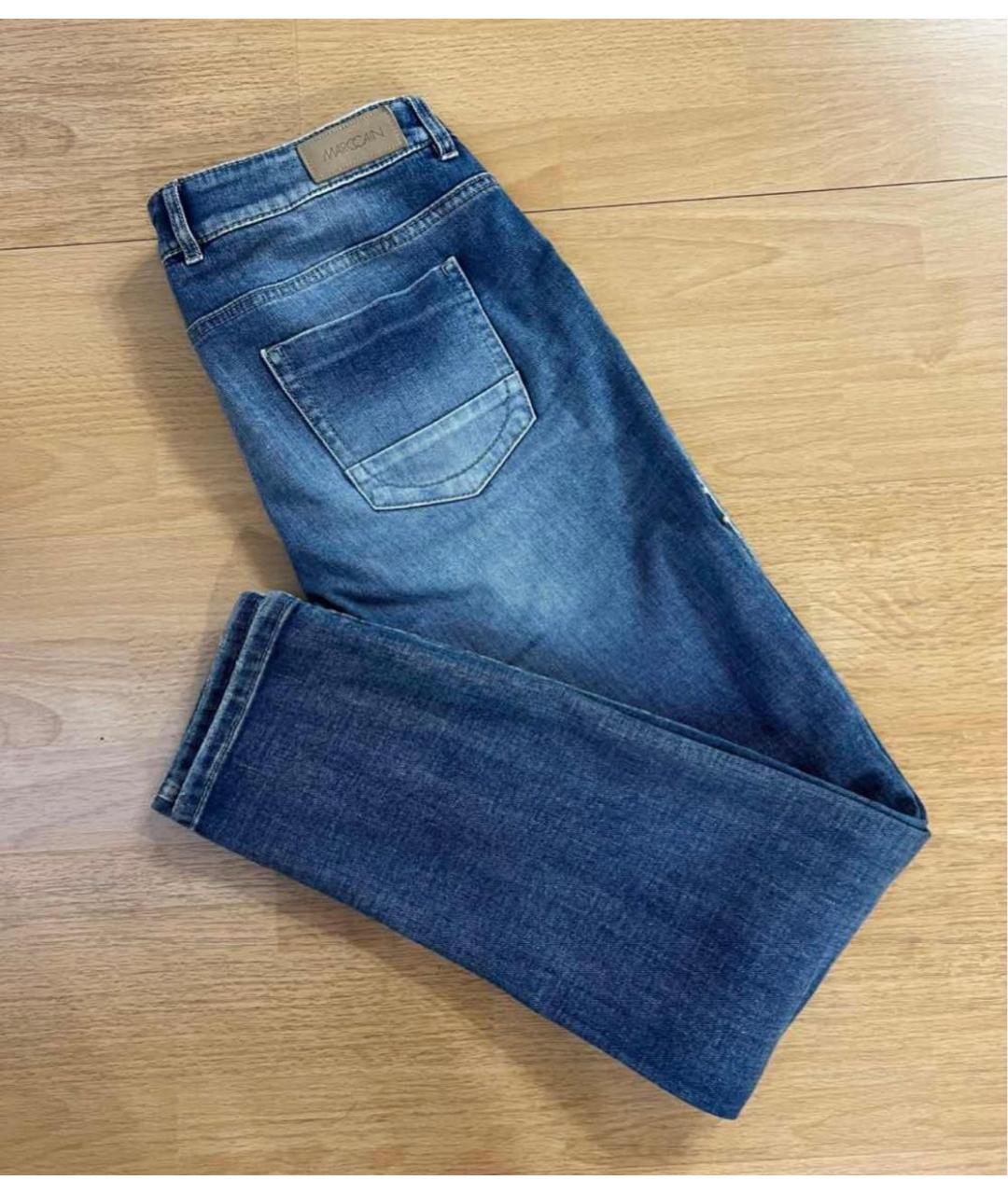 MARC CAIN Голубые хлопковые джинсы слим, фото 2