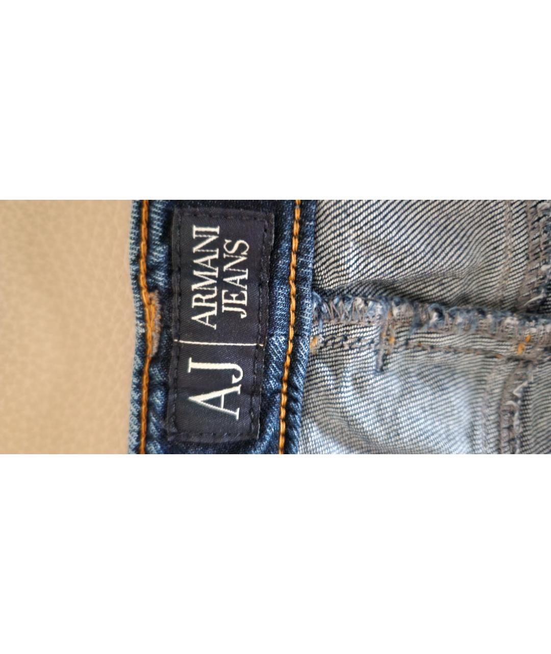 ARMANI JEANS Темно-синие хлопковые прямые джинсы, фото 3