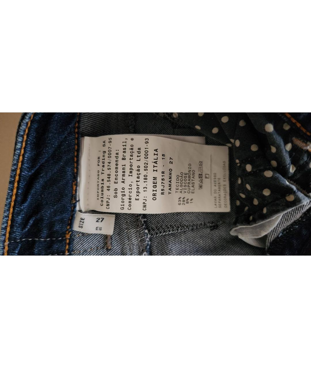 ARMANI JEANS Темно-синие хлопковые прямые джинсы, фото 5