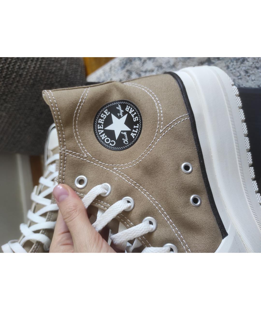 CONVERSE Коричневые текстильные высокие кроссовки / кеды, фото 7