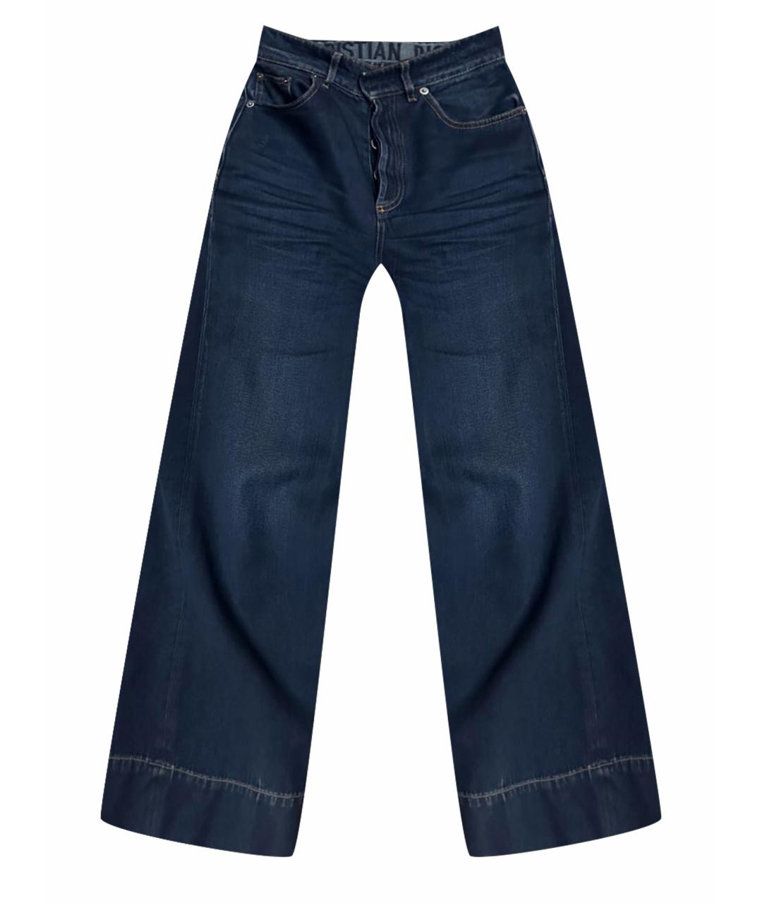 CHRISTIAN DIOR Темно-синие хлопковые джинсы клеш, фото 1