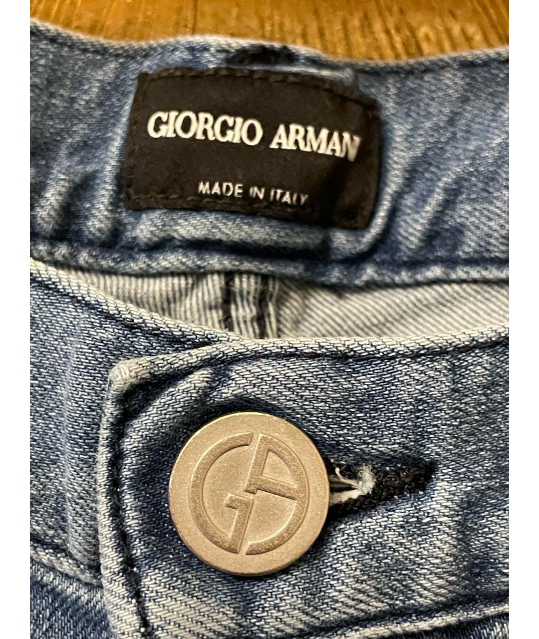 GIORGIO ARMANI Синие хлопко-эластановые джинсы скинни, фото 4