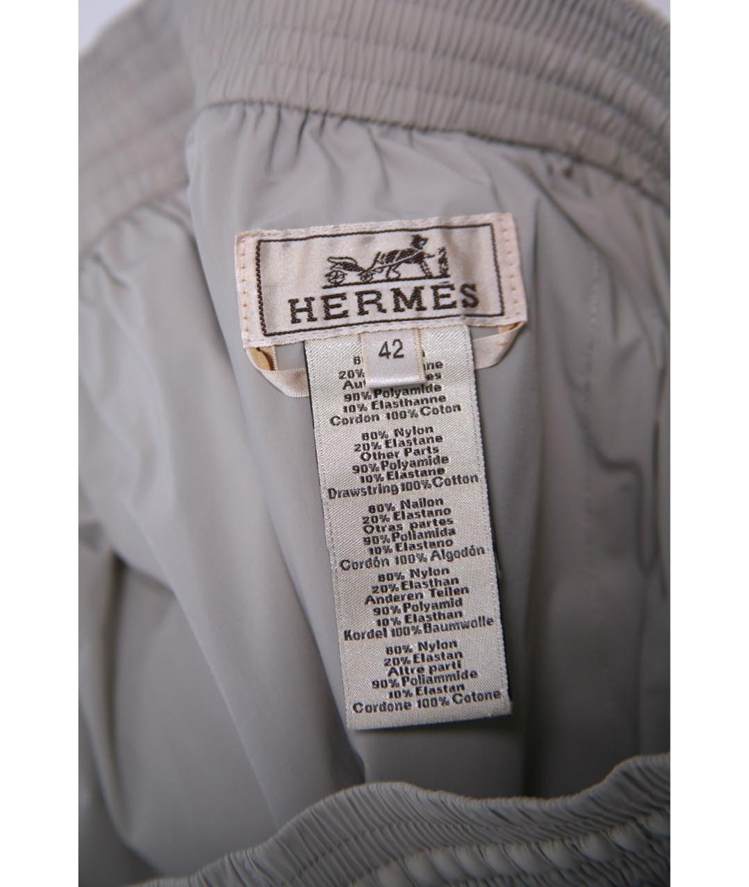 HERMES PRE-OWNED Серые повседневные брюки, фото 3
