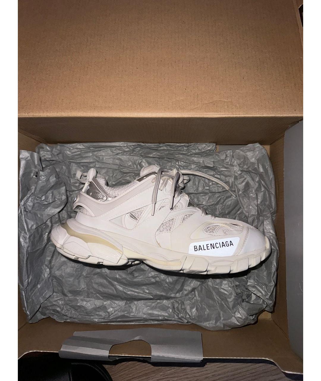 BALENCIAGA Белые кожаные кроссовки, фото 5