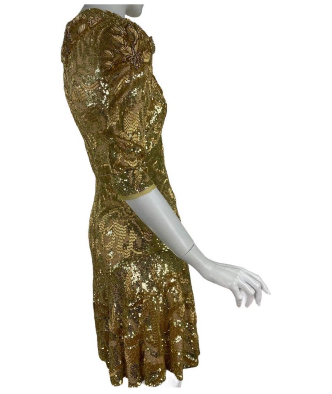 EMILIO PUCCI Золотое шелковое коктейльное платье, фото 4