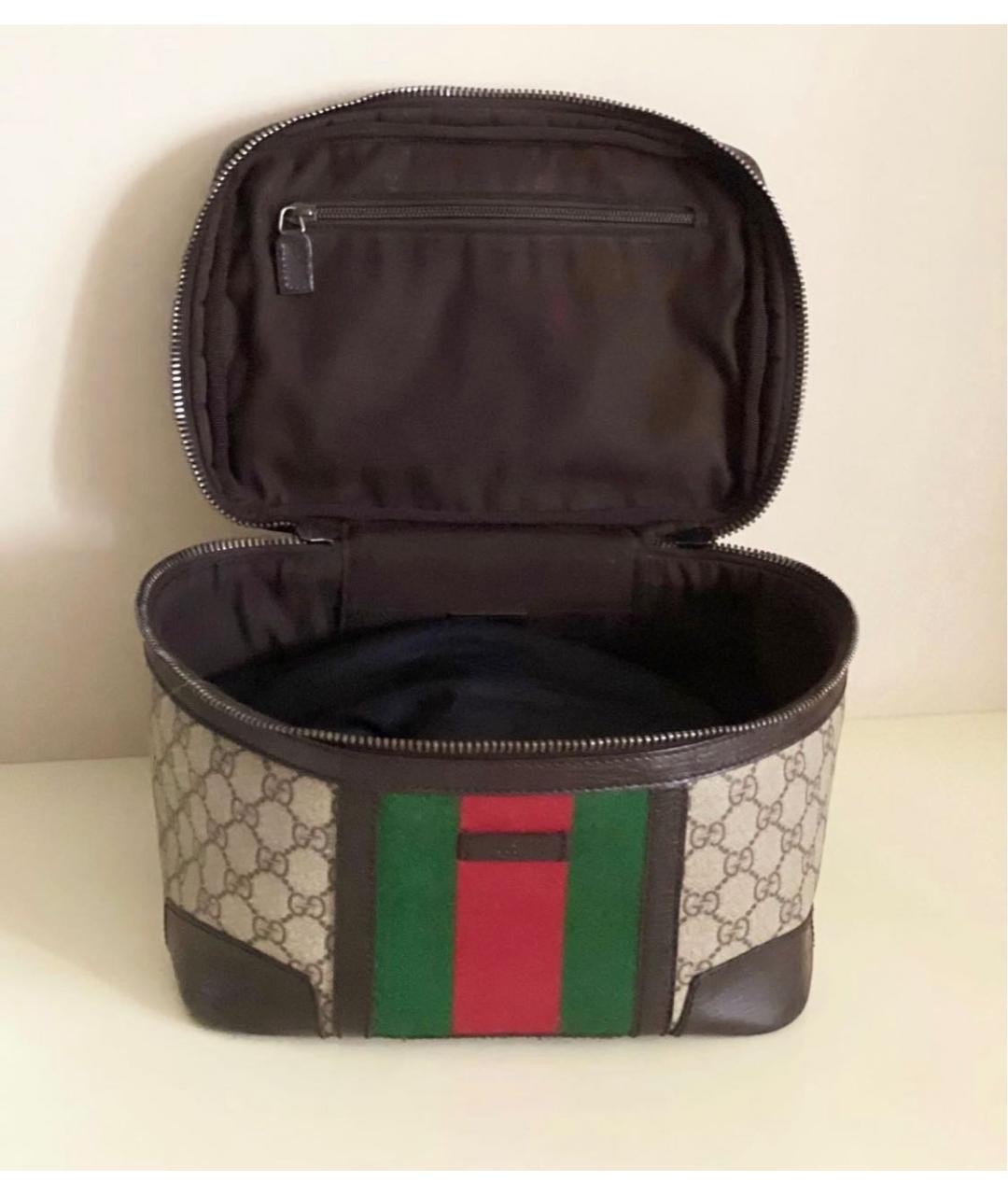 GUCCI Коричневая косметичка, фото 2