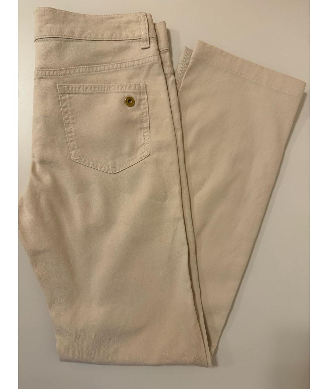 LORO PIANA Бежевые хлопковые брюки узкие, фото 8