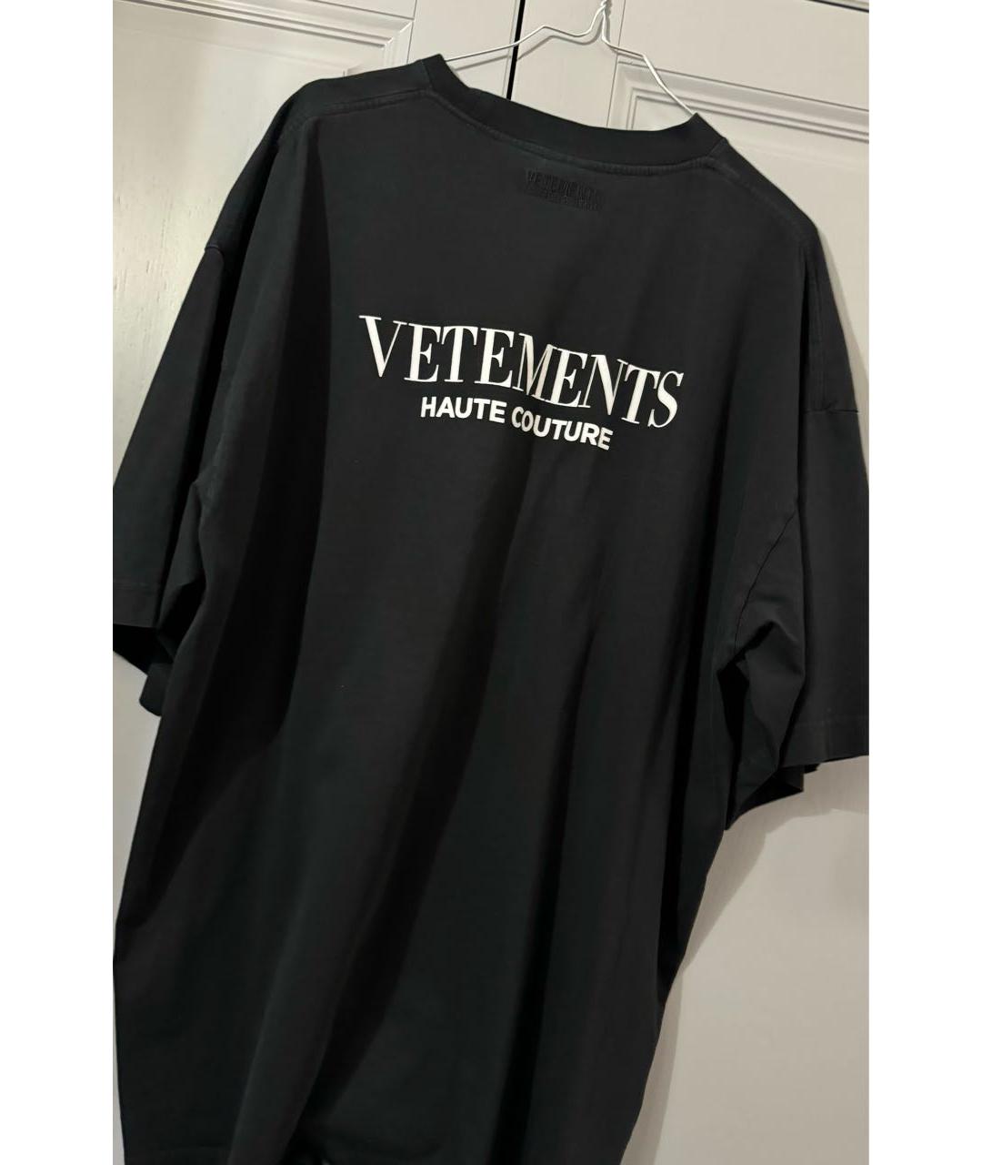VETEMENTS Черная футболка, фото 2