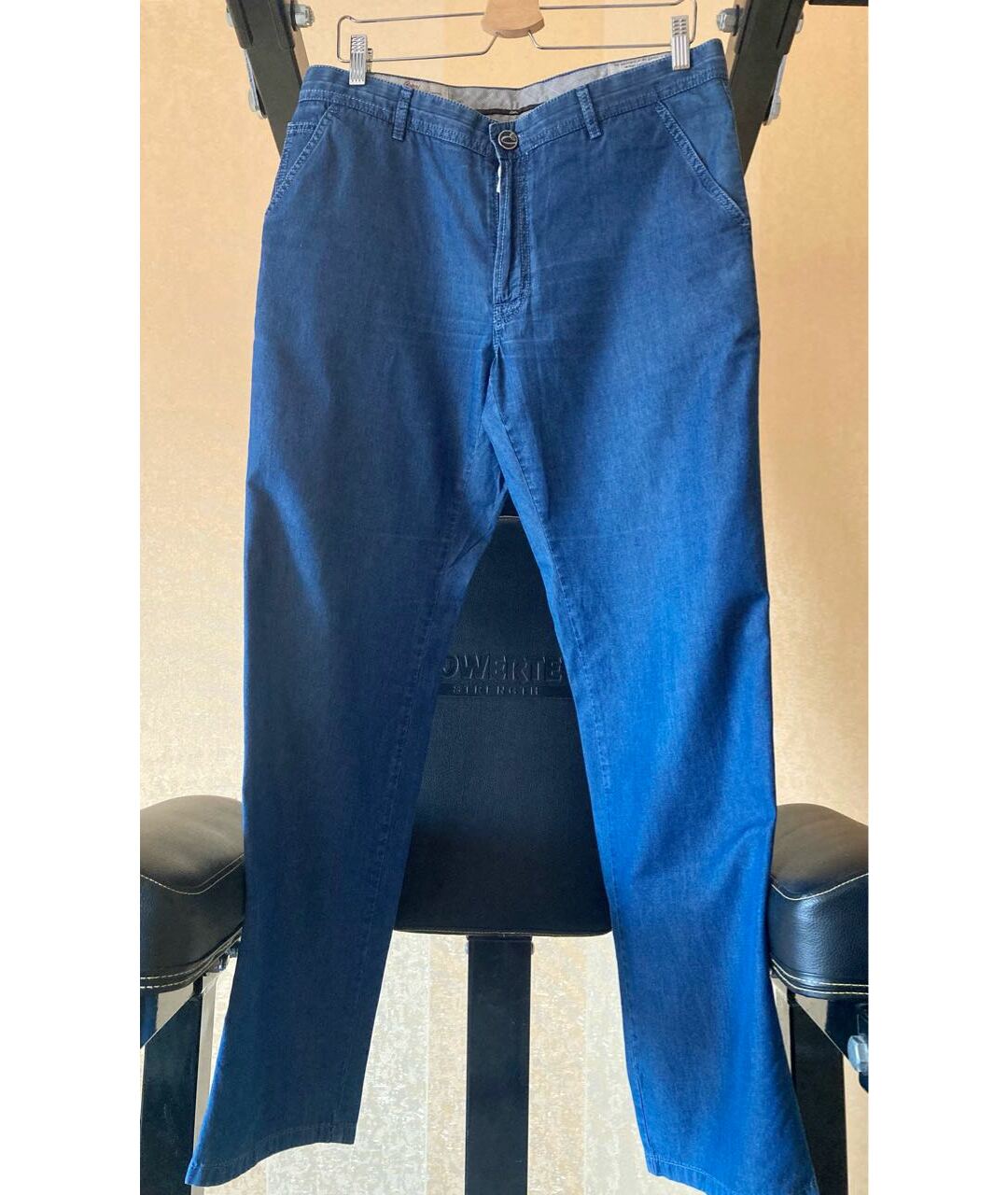 BRIONI Синие хлопковые прямые джинсы, фото 9