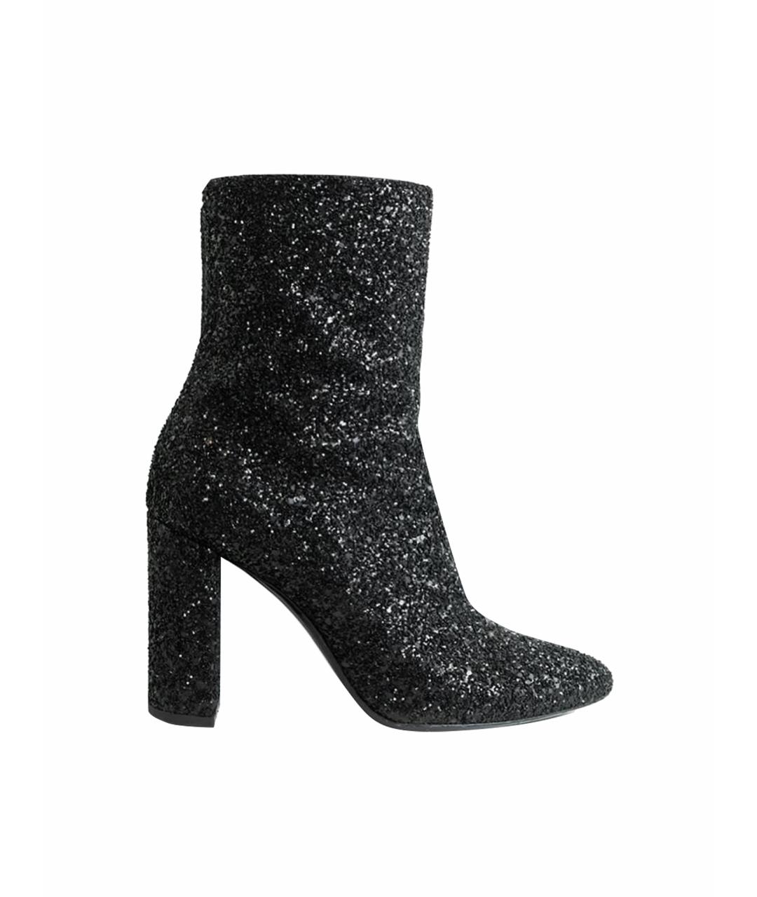 SAINT LAURENT Черные кожаные ботильоны, фото 1