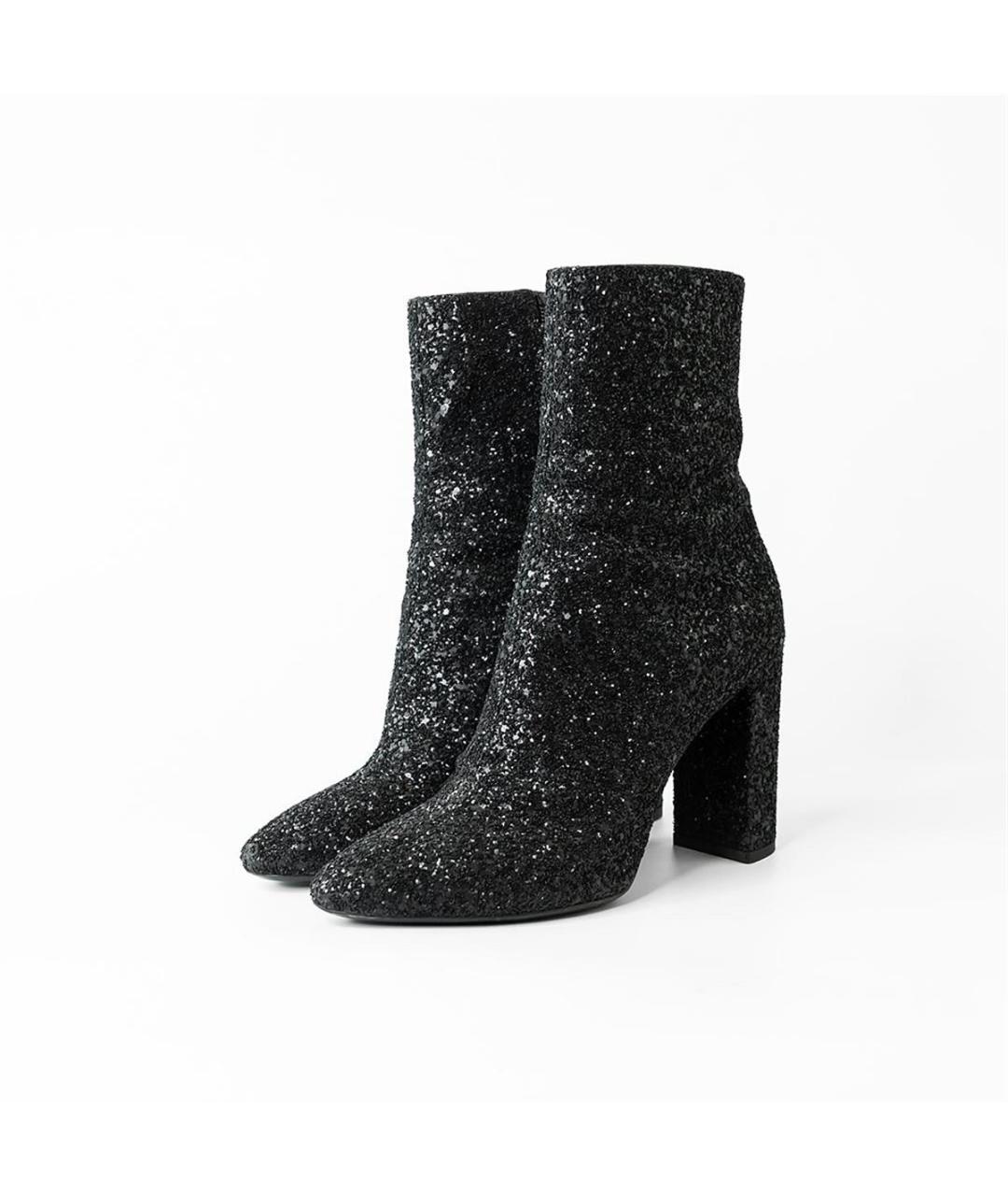 SAINT LAURENT Черные кожаные ботильоны, фото 2