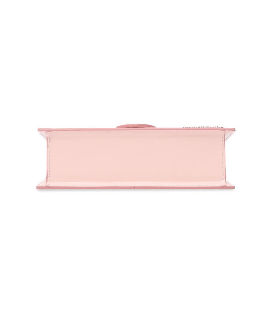 JACQUEMUS Розовая сумка с короткими ручками из лакированной кожи, фото 5