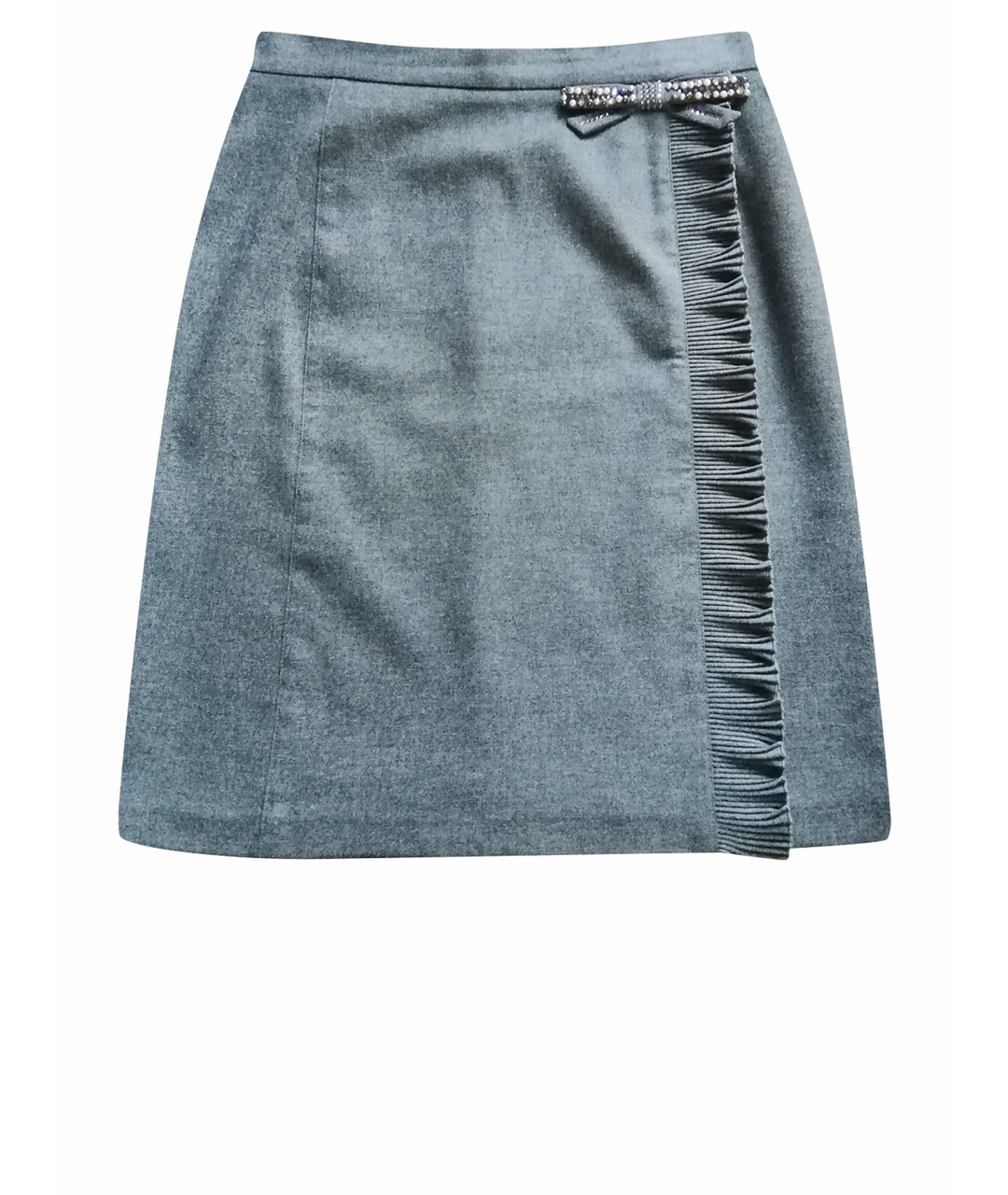BLUGIRL Серая шерстяная юбка мини, фото 1