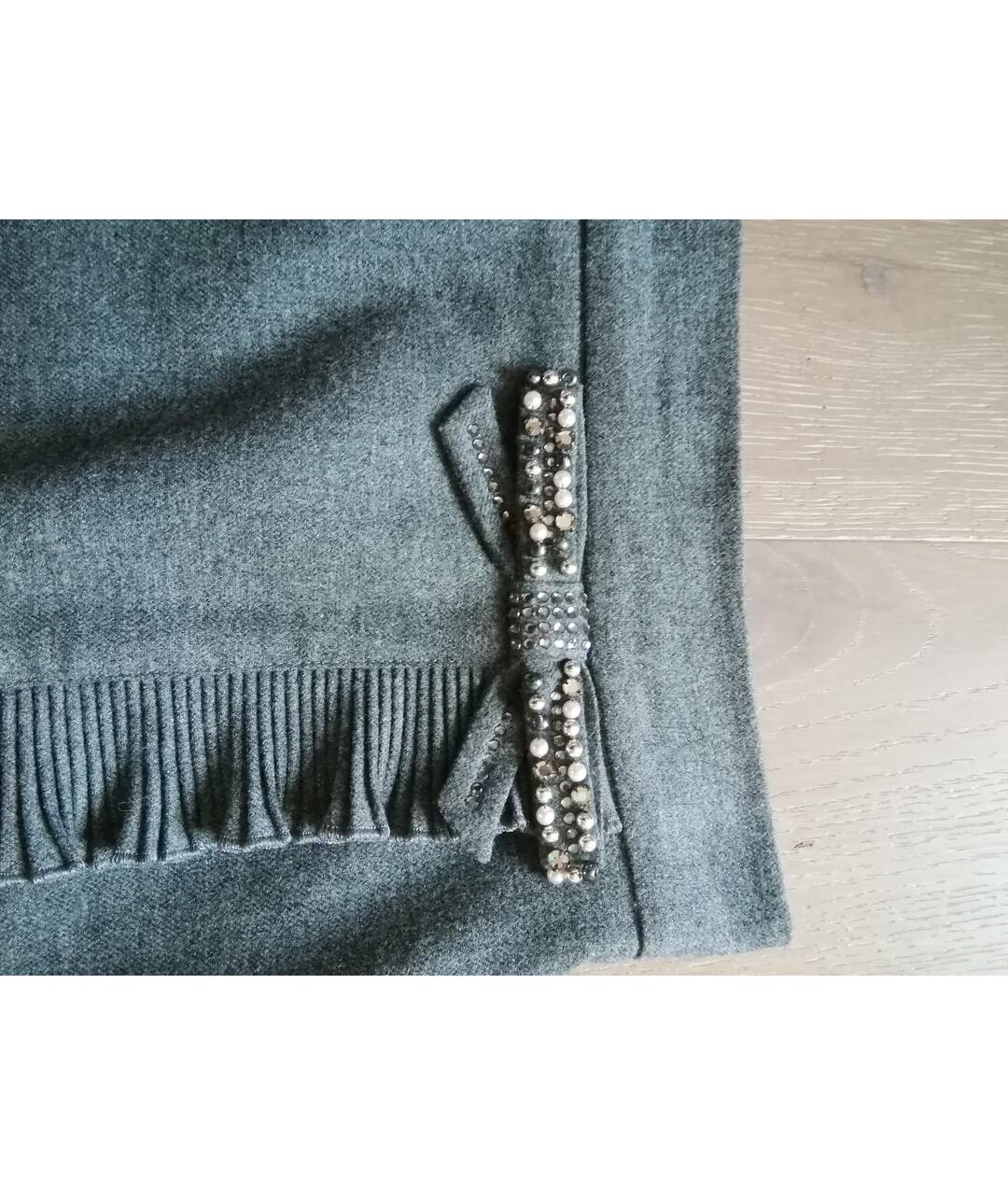 BLUGIRL Серая шерстяная юбка мини, фото 2