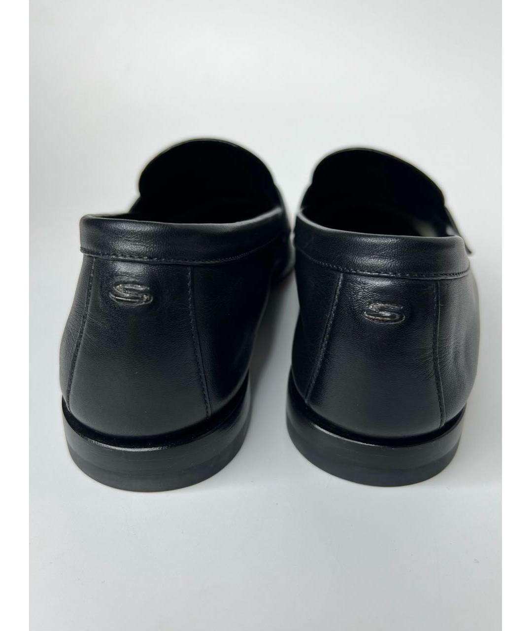 SANTONI Черные кожаные лоферы, фото 4