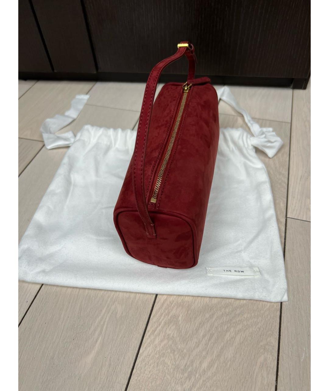 THE ROW Бордовая замшевая сумка с короткими ручками, фото 2