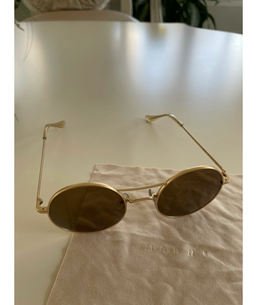 MARNI Золотые солнцезащитные очки, фото 4
