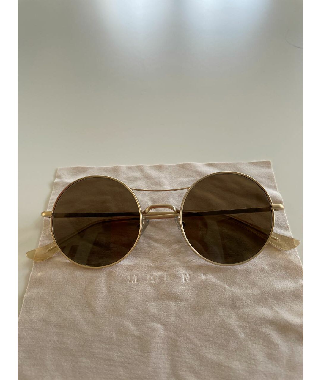 MARNI Золотые солнцезащитные очки, фото 5
