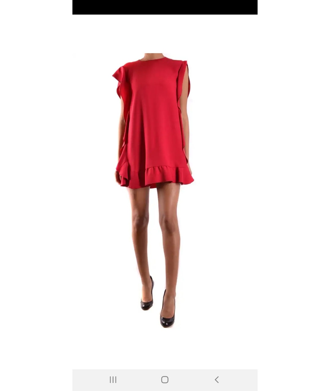 RED VALENTINO Красное шелковое повседневное платье, фото 5