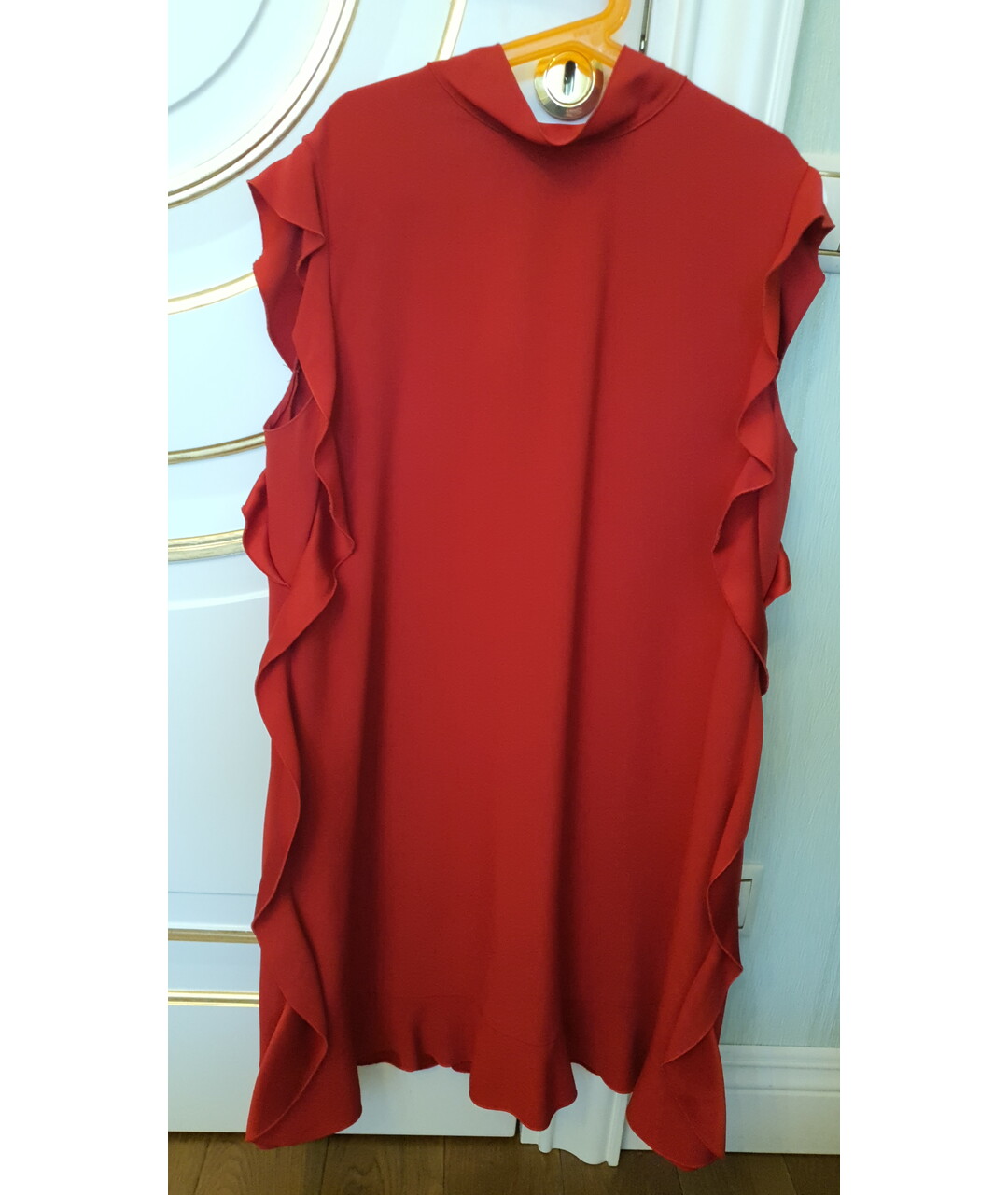 RED VALENTINO Красное шелковое повседневное платье, фото 3
