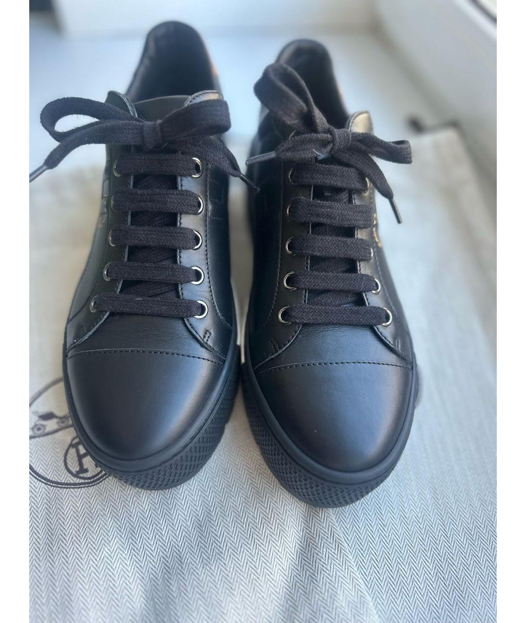 HERMES PRE-OWNED Черные кожаные кроссовки, фото 8