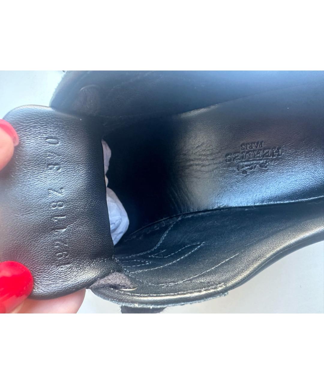 HERMES PRE-OWNED Черные кожаные кроссовки, фото 4