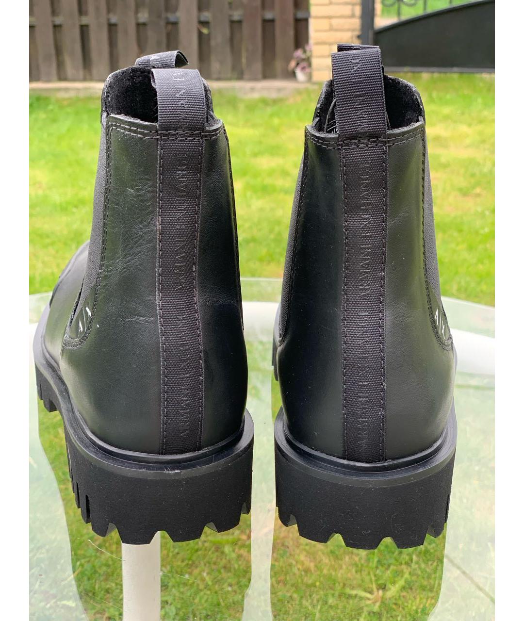 ARMANI EXCHANGE Черные кожаные ботинки, фото 4